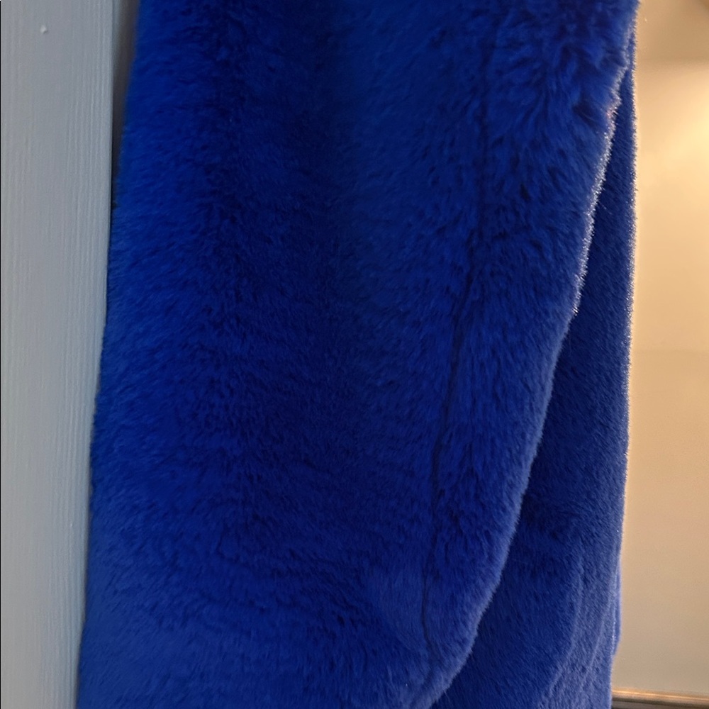 Mistress Rocks Blue Faux Fur Jacket - Picture 5 of 6